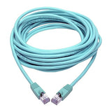 Tripp Lite Cat6a Ethernet Cable (M/M), Shielded Cat6a Cable, STP Network Patch Cable, 10 Gbps, PoE, Aqua, 30 ft. (N262-030-AQ) Aqua 30 ft