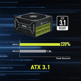 MSI MAG A850GLS PCIE5 Gaming Power Supply - Full Modular - 80 Plus Gold Certified 850W - Compact Size - ATX 3.1 and PCIE 5.1 Ready - 10 Year Warranty MAG A850GLS PCIE5 850W Gold