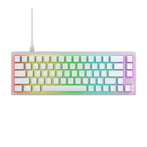 Xtrfy Cherry K5V2 Compact, Mechanical Gaming Keyboard in 65% Format US Layout Hot Swappable, Cherry MX2A RED Switches (Transparent White)