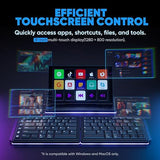 MP Mobile Pixels Tetra Keyboard with 8 Inch Touch Screen, Customizable Hot Keys Wireless Ergonomic Keyboards, 3 Modular Layouts, Bluetooth Connection, USB-C Charging, Portable Keyboard