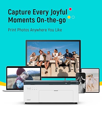 Liene White M200 4x6'' Photo Printer Battery Edition, Wireless Photo Printer for iPhone Android, Dye Sublimation Printing Full-Color Photo 20-Sheet, Portable Picture Printer Ideal for Travel Home Use Rechargeable Battery Edition/20 Sheets