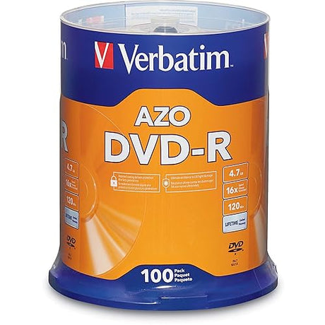 Verbatim DVD-R Discs, 4.7GB, 16x, Spindle, Silver