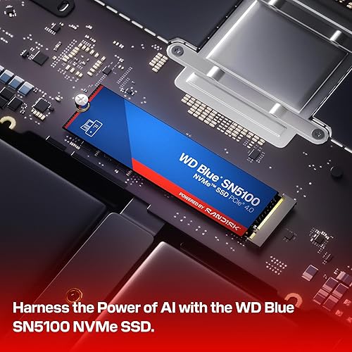WD Blue SN5100 2TB NVMe SSD - M.2 2280, PCIe Gen 4.0, Internal Solid State Drive - Read Speeds Up to 7,100MB/s, Upgrade Storage for PC/Laptops - WDS200T5B0E