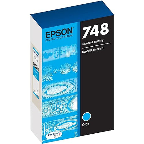 EPSON 748 DURABrite Pro Ink Standard Capacity Cyan Cartridge (T748220) Works with Workforce WF-6530, WF-6590, WF-8590, WF-6090, WF-8090