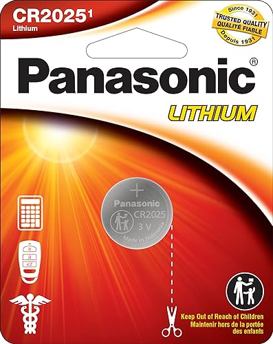 Panasonic CR2025 3.0 Volt Long Lasting Lithium Coin Cell Batteries in Child Resistant, Standards Based Packaging, 1-Battery Pack Battery 1 Count (Pack of 1)