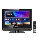 Supersonic SC-1520VTV 15.6 inch Smart AC/DC LED TV, Powered by VIDAA, 1080p, WiFi, Built-in Speakers, USB, 3X HDMI ARC, For Kitchen, RV, Boat, Truck, Playroom, Room, Remote, DC Car Cord INCLUDED-Black SC-1520VTV-15 Smart TV BLK
