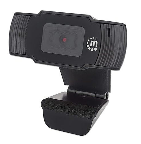 Manhattan 1080p HD USB Webcam with Microphone - Plug and Play on Computer, Laptop, PC - for Video Calling, Streaming, Recording, Conferencing with Web Camera - 462006