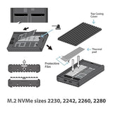 Vantec NexStar SX, USB 3.2 Gen2x2 (20Gbps), Dual M.2 NVMe Enclosure, USB C (NST-262C3)