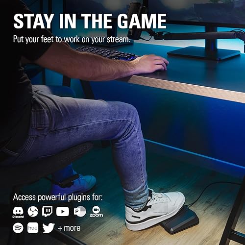 Elgato Stream Deck Pedal – Hands-Free Studio Controller, 3 Macro footswitches, Trigger Actions in apps and Software Like OBS, Twitch, YouTube and More, Works with Mac and PC, Black, 10GBF9901