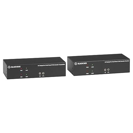 Black Box KVM Extender over CATx - 4K, Dual-Head, DisplayPort, USB 2.0