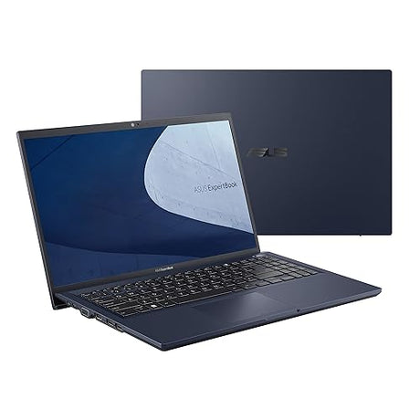 ASUS B1502CBA-P51-CA ExpertBook B1 Business Laptop, 15.6” FHD, Intel Core i5-1235U, 8GB, 512GB SSD, Windows 11 Pro, Military Grade, Webcam Shield, Win 10 Pro, Black