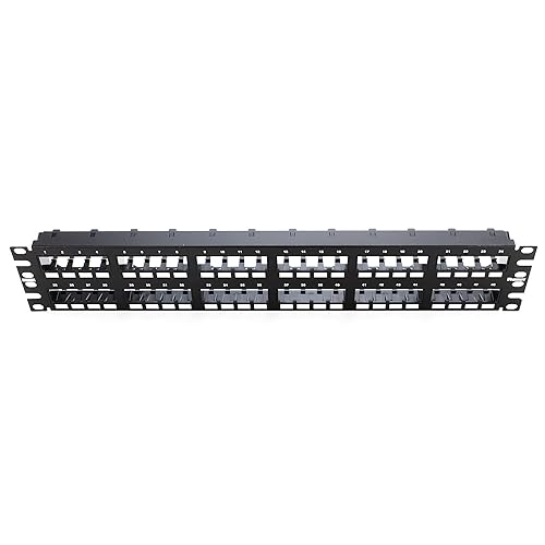 Panduit CPP48FMWBLY 48-Port Flat Flush-Mount Patch Panel, Black