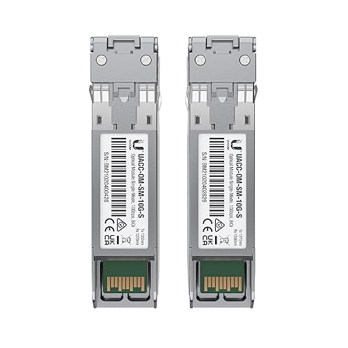 Ubiquiti U Fiber 10 Gbps Bidirectional Single-Mode Optical Fiber Transceiver Module, 20-Pack (10 Pairs), UACC-OM-SM-10-S-20
