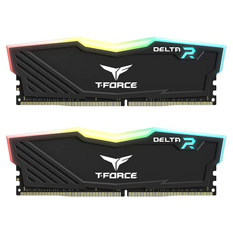 TEAMGROUP T-Force Delta RGB DDR4 16GB (2x8GB) 3600MHz (PC4-28800) CL18 Desktop Gaming Memory Module Ram TF3D416G3600HC18JDC01 - Black 2x8gb 3600 CL18-22-22-42 DDR4 3600MHz 18-22-22-42 black DDR4