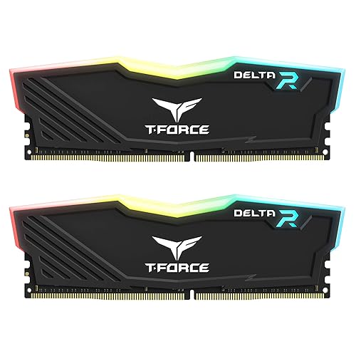 TEAMGROUP T-Force Delta RGB DDR4 32GB (2x16GB) 3600MHz (PC4-28800) CL18 Desktop Gaming Memory Module Ram TF3D432G3600HC18JDC01 - Black 32GB (16GBx2) - 3600MHz C18 DDR4 3600MHz 18-22-22-42 Black