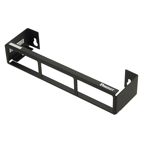 Panduit CWPP12WBL 12-Port Flat Patch Panel with Wall-Mount Bracket, Black
