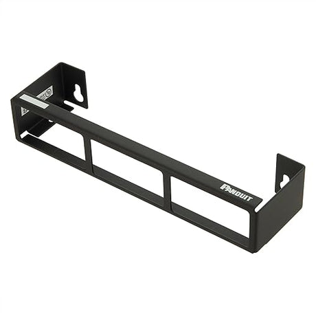 Panduit CWPP12WBL 12-Port Flat Patch Panel with Wall-Mount Bracket, Black