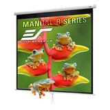 Elitescreens Manual B Series, 100-inch Diagonal 1:1, Pull Down Projection Manual Projector Screen with Auto Lock, M100S White 1:1, 100-inch