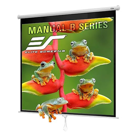 Elitescreens Manual B Series, 100-inch Diagonal 1:1, Pull Down Projection Manual Projector Screen with Auto Lock, M100S White 1:1, 100-inch