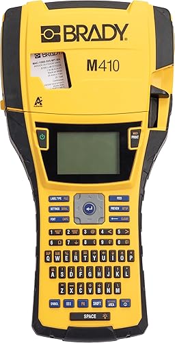 Brady M410 Portable Industrial Label Printer, 1 Wide Labels, Single Color Thermal Printing, for DataCom, Electrical & Laboratory, Yellow/Black, 11.5 x 6 x 3.5 M410 Printer