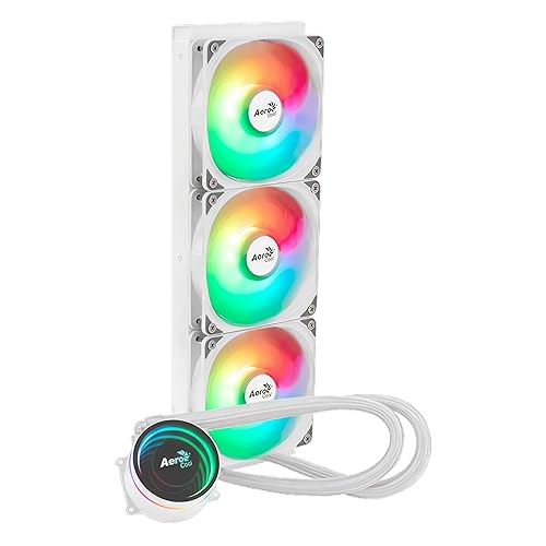 AeroCool Oasis L360 ARGB AIO Liquid CPU Cooler, TDP 300W, 360mm Radiator, Mirage Design with ARGB Lighting, 3x120mm ARGB Fans, Intel LGA 1700, 1200, 115X, 2066, 1366, AMD AM5/AM4 Sockets - White White AIO L360mm