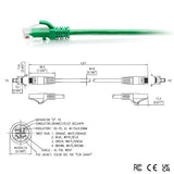 10ft (3m) Cat6a Snagless Unshielded (UTP) Slim Ethernet Network Patch Cable - Green 10FT Green