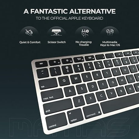 Matias Wired USB C Keyboard for Mac with Numeric Keypad - Mac Keyboard Compatible with Mac OS X v.10.6.8, MacBook Pro, MacBook Air, iMac - Latest Version Supported - (Space Grey) Space Gray