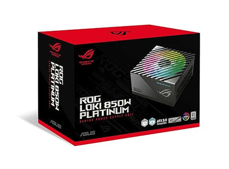 ASUS ROG Loki SFX-L 850W Platinum (Fully Modular Power Supply, 80+ Platinum, Lambda A Certified, 120mm PWM ARGB Fan, Aura Sync, ATX 3.0 Compatible, PCIe 5.0 Ready, 10 Year Warranty) SFX 850W ROG-LOKI-850P-SFX-L-GAMING