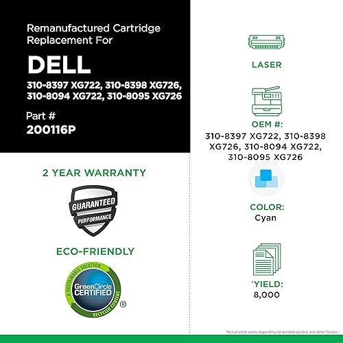 WPP 200116P Remanufactured Cyan High Yield Toner Cartridge for Dell 3115