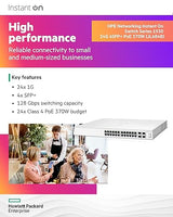 HPE Networking Instant On Switch Series 1930 24-Port Gb Smart-Managed Layer 2+ Ethernet Switch with PoE | 24x 1G | 4X SFP+ | 24x CL4 PoE 370W | US Cord (JL684B#ABA)