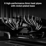 BK042: be quiet! Pure Rock Pro 3 Black CPU Air Cooler | 6 High Performance 6mm Heat Pipes with HDT Technology | 120mm Quiet PWM Fan | AMD:AM4 AM5/Intel LGA 1700/1150/1151/1200 | Black | BK042