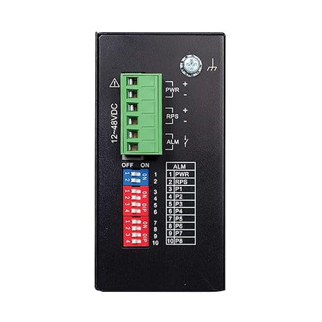 Tripp Lite 8-Port Industrial Ethernet Switch with Ethernet/IP Quality of Service (EIP QoS), 100 Mbps, Unmanaged, DIN Rail Mounting, -40° to 75°C Temperature Range, 3-Year Warranty (NFI-U08-2A) 8-Port Unmanaged EIP QoS