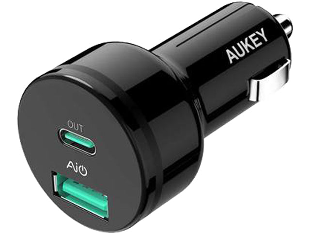 Aukey CC-Y7 Black USB-A + USB-C 39W PD Car Charger