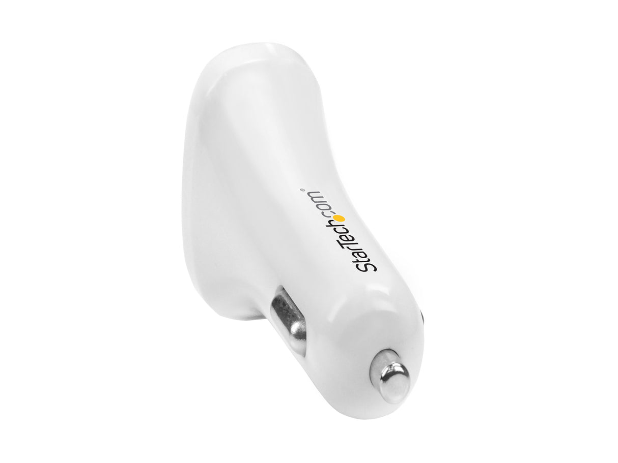 StarTech.com USB2PCARWHS White Dual-Port USB Car Charger - 24W/4.8A