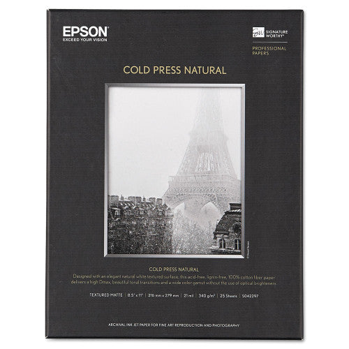 Epson Cold Press Fine Art Paper 19 Mil 8.5 X 11 Textured