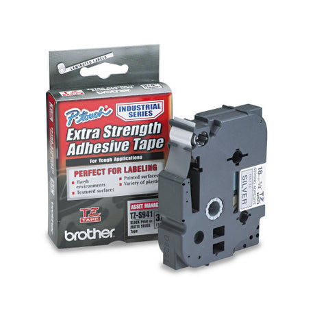 Brother TZeS941 18mm Black On Matte Silver Tape Wi