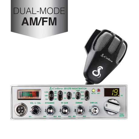 Barjan Cobra - C29nwfm Deluxe 40 Channel Am/fm Trucker's Cb Radio With Illuminated Front Panel