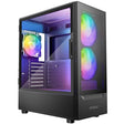 Antec NX410 ATX Mid-Tower Case, Tempered Glass Side Panel, Full Side View, Pre-Installed 2 x 140mm in Front & 1 x 120 mm ARGB Fans in Rear, Black (9734087000)