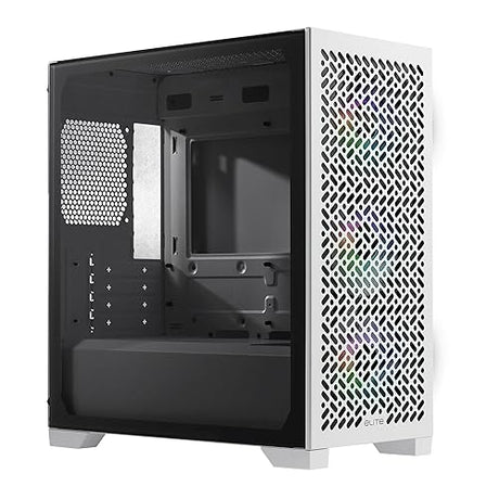 Cooler Master Elite 302 White Micro-ATX High Airflow Minimalist PC Case, 365mm GPU Max, Compatible RTX 5080|RX 7090 XT, 280mm AIO Max, Type C, Tempered Glass, Triple 120mm aRGB PWM Fan, Intakes Grill