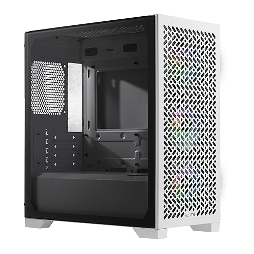 Cooler Master Elite 302 White Micro-ATX High Airflow Minimalist PC Case, 365mm GPU Max, Compatible RTX 5080|RX 7090 XT, 280mm AIO Max, Type C, Tempered Glass, Triple 120mm aRGB PWM Fan, Intakes Grill
