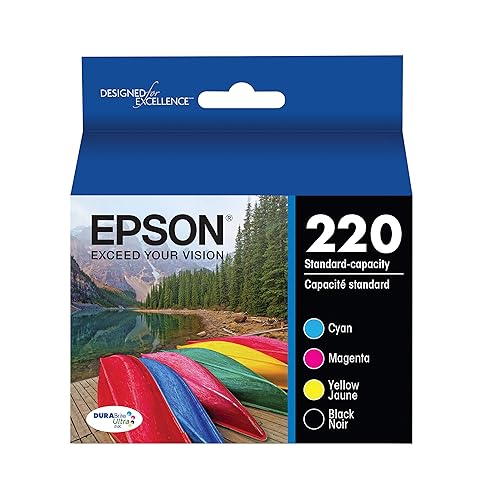 Epson T220120-BCS 220, Black and Colour Ink Cartridges, C/M/Y/K 4-Pack Black, Cyan, Magenta, Yellow