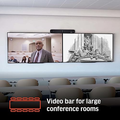 Poly - Studio X70 Video Bar for Large Conference Rooms Poly (Plantronics + Polycom) - Premium 4K Audio & Video Conferencing Solution - Camera, Speakers, & Microphones - Works w/Teams, Zoom (Certified)