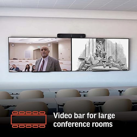 Poly - Studio X70 Video Bar for Large Conference Rooms Poly (Plantronics + Polycom) - Premium 4K Audio & Video Conferencing Solution - Camera, Speakers, & Microphones - Works w/Teams, Zoom (Certified)