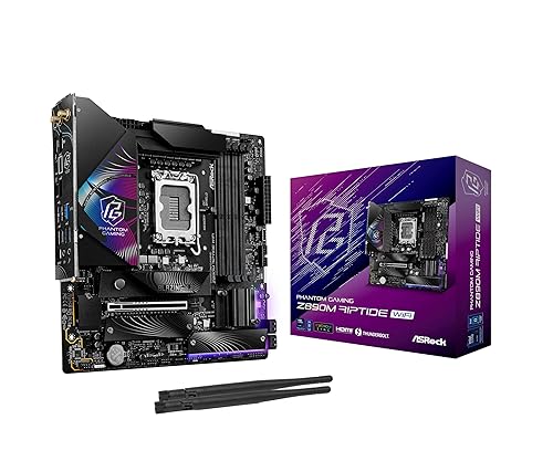 ASRock Z890M Riptide WiFi 6E Phantom Gaming Intel Core Ultra Z890 LGA1851 RL-ILM DDR5 9066 MHz 256 GB M.2 Micro ATX Motherboard