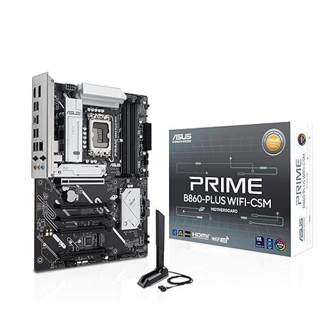 ASUS Prime B860-PLUS WiFi-CSM B860 LGA 1851 ATX Motherboard, Intel Core Ultra Series 2 Ready, Advanced AI, DDR5, PCIe 5.0, HDMI, USB 20Gbps Type-C, 2X M.2, WiFi 6E, 2.5Gb, ACCE Remote IT Management