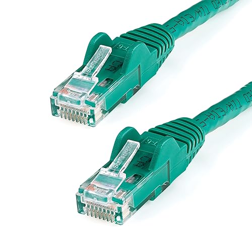 StarTech.com 14ft CAT6 Ethernet Cable - Green CAT 6 Gigabit Ethernet Wire -650MHz 100W PoE RJ45 UTP Network/Patch Cord Snagless w/Strain Relief Fluke Tested/Wiring is UL Certified/TIA (N6PATCH14GN)