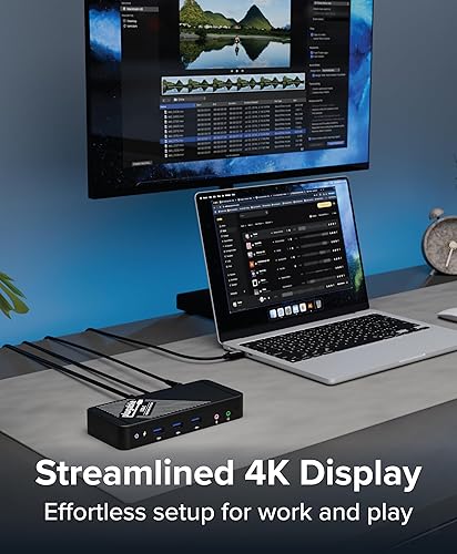 Plugable USB-C Dock with 4K HDMI and 60W Charging, Compatible with Thunderbolt 3/4, USB4, and USB C iPhone, iPad, Windows, and Chromebook 1Gbps Ethernet, 3X USB 3.0, 2X USB 2.0, Driverless