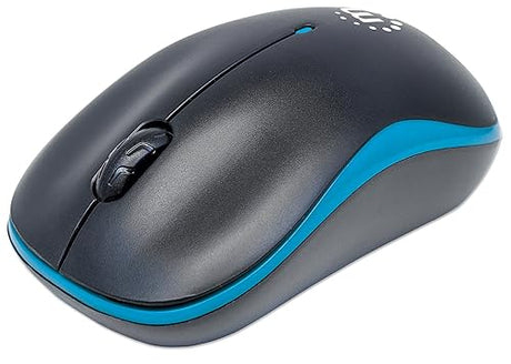 Manhattan Success Wireless Optical Mouse USB, 3 Buttons with Scroll Wheel, 1000 dpi, Blue/Black 179416