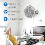 Lasko 3520 20 Inch 3-Speed Cyclone Air Circulator Portable Full-Tilt Pivoting Floor or Wall Mount Fan for Large Rooms and Office, White Frustration-Free Packaging