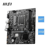 MSI PRO H610M-G WiFi Motherboard, Micro-ATX - Supports Intel Core 14th, 13th and 12th Gen Processors, LGA 1700 - DDR5 Memory Boost 5600MHz/MAX, PCIe 4.0 x16 Slot, M.2 Gen3 Slot, Wi-Fi 6E, BT 5.3